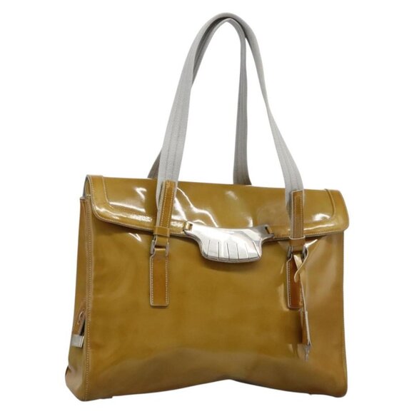 PRADA Shoulder Bag Enamel Yellow Auth bs23484 - Picture 1 of 16